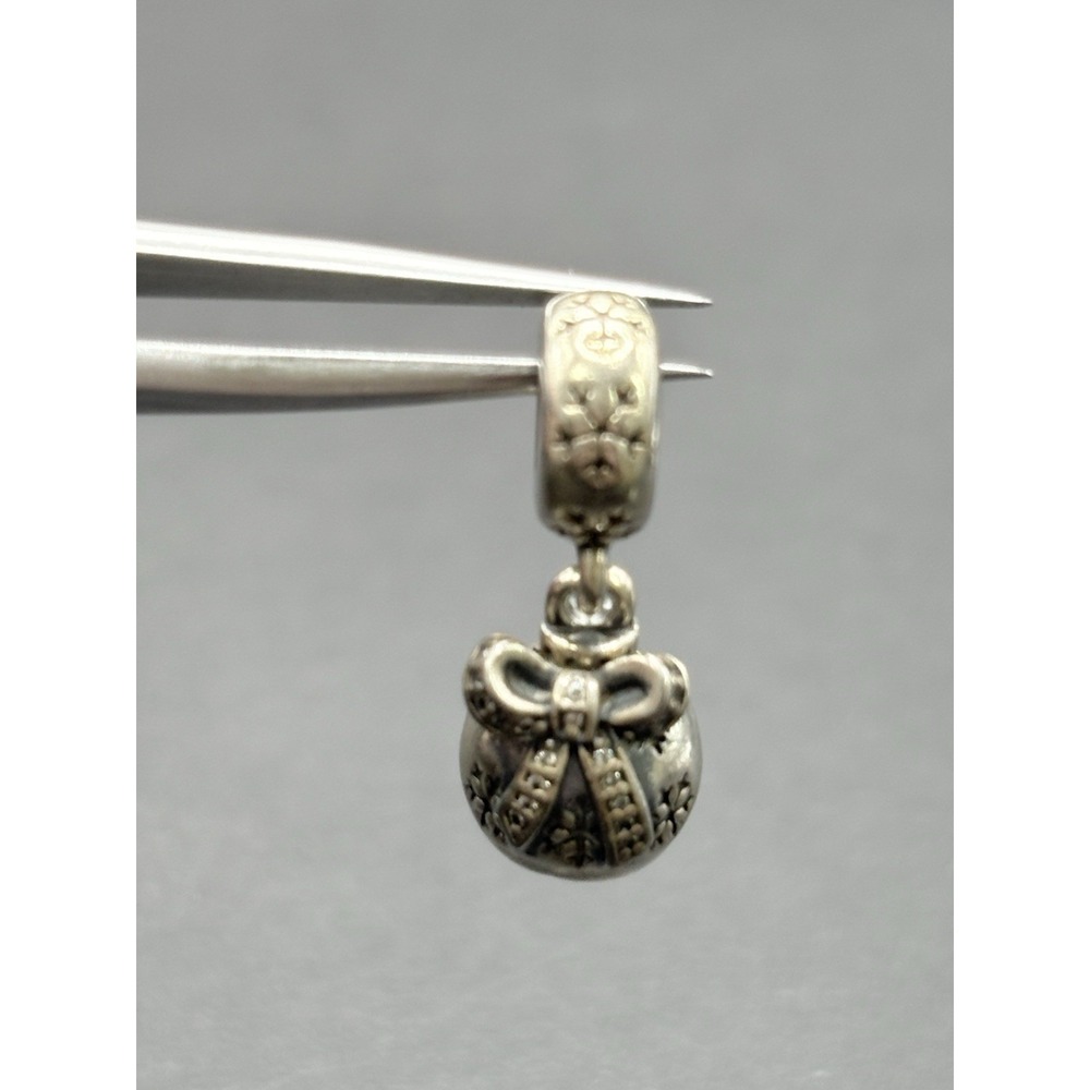 Pandora Sterling Silver Cubic Zirconia Christmas Ornament Charm ALE H12